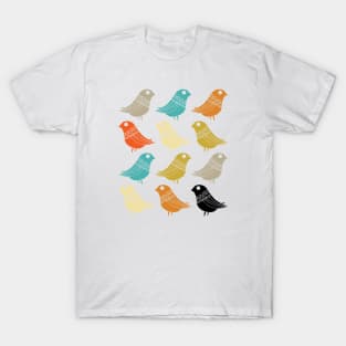 Colorful Birds Mid Century Modern T-Shirt